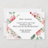 Waterverf Floral Bridesman Voorstel Kaart (Achterkant)