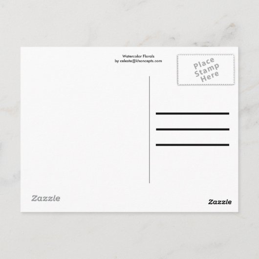 Waterverf Floral Briefkaart (Achterkant)