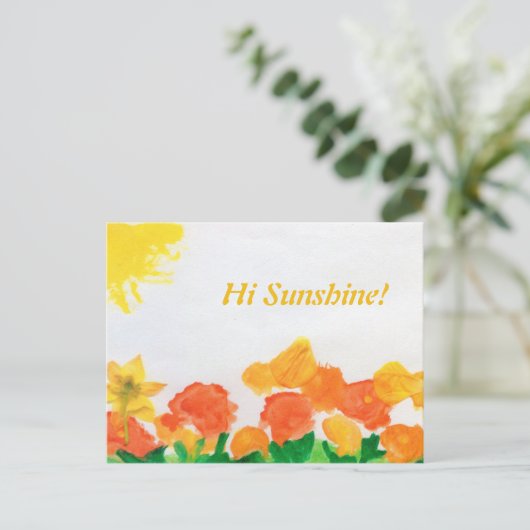 Waterverf Floral Briefkaart (Staand voorkant)