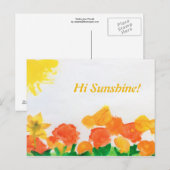 Waterverf Floral Briefkaart (Voorkant / Achterkant)