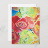 Waterverf Floral Briefkaart (Voorkant / Achterkant)