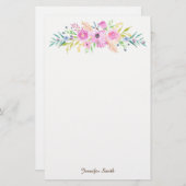 Waterverf Floral Briefpapier (Voorkant / Achterkant)