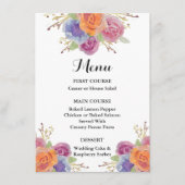 Waterverf Floral Bright Menu Kaart (Voorkant)