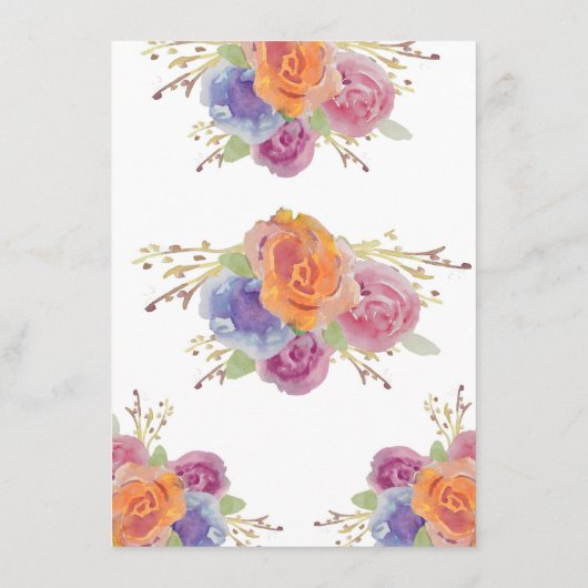 Waterverf Floral Bright Menu Kaart (Achterkant)