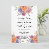 Waterverf Floral Bright Rehearings Kaart (Staand voorkant)