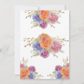 Waterverf Floral Bright Rehearings Kaart (Achterkant)