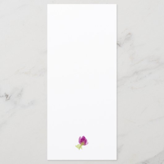 Waterverf Floral bruiloft diner Menu (Achterkant)