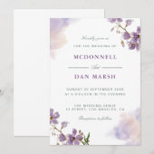 Waterverf Floral bruiloft Kaart (Voorkant / Achterkant)