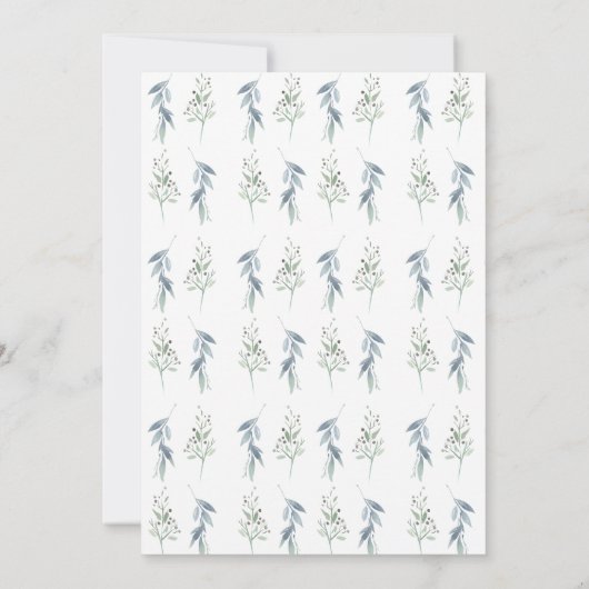 Waterverf Floral bruiloft marineblauw koraal Kaart (Achterkant)