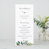 Waterverf Floral bruiloft programma Programmakaart (Staand voorkant)