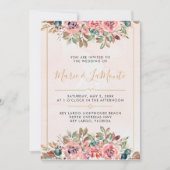  Waterverf Floral bruiloft uitnodiging (Voorkant)