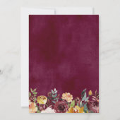 Waterverf Floral bruiloft van de Roestische Bourgo Save The Date (Achterkant)