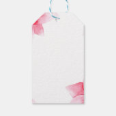 Waterverf Floral bruiloft voor zomerperzikkoraal Cadeaulabel (Achterkant)