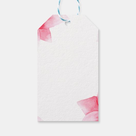 Waterverf Floral bruiloft voor zomerperzikkoraal Cadeaulabel (Achterkant)
