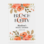 Waterverf Floral Brunch & Bubble Vrijgezellenfeest Acryl Bord (Voorkant)