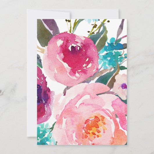 Waterverf Floral Brunch en Bubble Vrijgezellenfees Kaart (Achterkant)