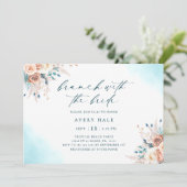 Waterverf Floral Brunch Vrijgezellenfeest Kaart (Staand voorkant)