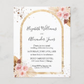 Waterverf Floral Budget Foto Wedding Invitations (Voorkant)