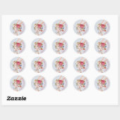 Waterverf Floral Bunny Rabbit Cute Modern Easter Ronde Sticker (Vel)