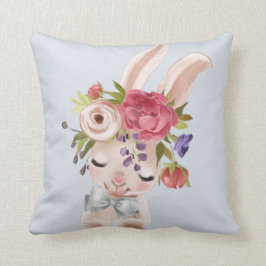 Waterverf Floral Bunny Rabbit | Pasen Kussen