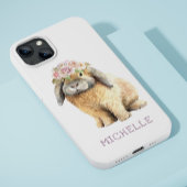 Waterverf Floral Bunny Rabbit Persoonlijke naam Case-Mate iPhone Case