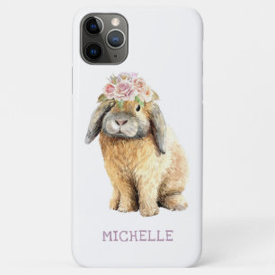 Waterverf Floral Bunny Rabbit Persoonlijke naam Case-Mate iPhone Case