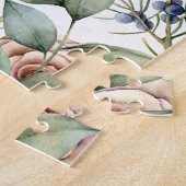 Waterverf Floral Bunny Rabbit Persoonlijke naam Legpuzzel (Zijkant)