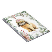 Waterverf Floral Bunny Rabbit Persoonlijke naam Notitieboek (Rechterzijde)