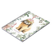 Waterverf Floral Bunny Rabbit Persoonlijke naam Notitieboek (Linkerzijde)