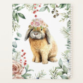 Waterverf Floral Bunny Rabbit Persoonlijke naam Planner (Achterkant)