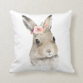 Waterverf Floral Bunny Rabbit Woodland Animal Kussen