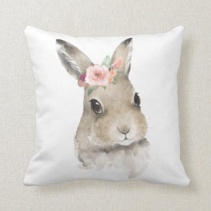 Waterverf Floral Bunny Rabbit Woodland Animal Kussen