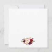 Waterverf Floral Burgundy Gold Wedding Kaart S (Achterkant)