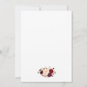 Waterverf Floral Burgundy Lijst Kaart (Achterkant)