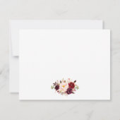 Waterverf Floral Burgundy Lijst op persoonlijke ti Notitiekaartje (Achterkant)