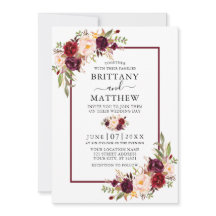 Waterverf Floral Burgundy Lijst Wedding