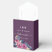 Waterverf Floral Burgundy Monogram & Namen Bedankdoosjes (Geopend)