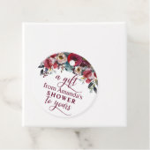 Waterverf Floral Burgundy Vrijgezellenfeest Bedankjes Labels (In situ)