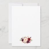 Waterverf Floral Burgundy Wedding Invitation BGW Kaart (Achterkant)