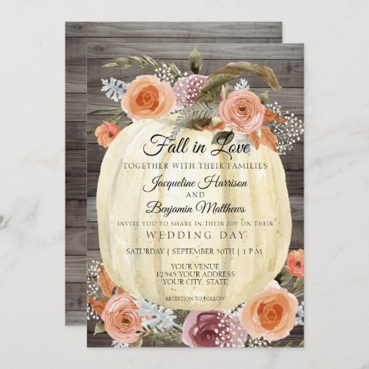 Waterverf Floral Burnt Oranje Plum Rustic Pumpkin Kaart (Voorkant / Achterkant)