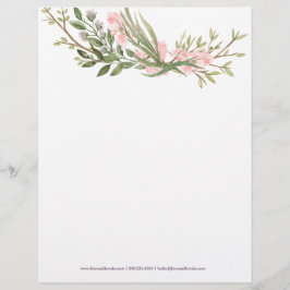Waterverf Floral Business Letterhead Briefhoofd