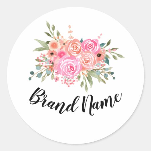 Waterverf Floral Business Sticker (Voorkant)