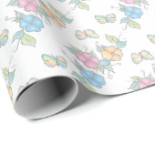 Waterverf Floral Butterflies Cadeaupapier (Rol Hoek)