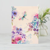 Waterverf Floral Butterfly Garden Glitter Feestdagenkaart (Staand voorkant)