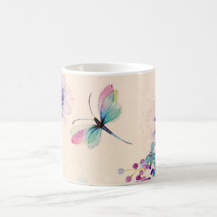 Waterverf Floral Butterfly Garden Glitter Koffiemok