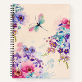 Waterverf Floral Butterfly Garden Glitter Notitieboek (Voorkant)