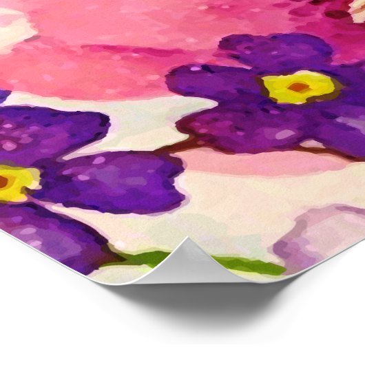 Waterverf Floral Butterfly Garden Glitter Poster (Hoek)