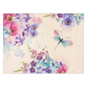 Waterverf Floral Butterfly Garden Glitter Tafelkleed (Voorkant (Horizontaal))