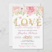 Waterverf Floral Butterfly Vrijgezellenfeest Invit Kaart (Voorkant)