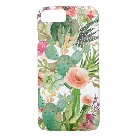 Waterverf Floral Cactus Pattern Case-Mate iPhone Case (Achterkant)